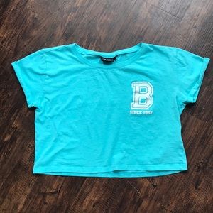Better Bodies Crop Top in Soft Aqua